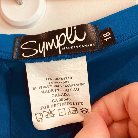 SYMPLI SZ 16 Slim Leg Pull On Elastic  Waist High Rise Wardrobe Staple Pants - Picture 4 of 5